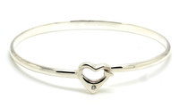 Silver & Diamond Heart Bangle