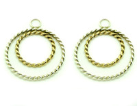 Silver & 9ct Gold Detachable Hoops