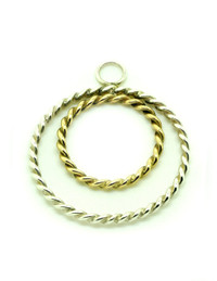 Silver & 9ct Gold Double Twist Pendant