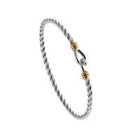9ct Gold & Silver Twist Cable Bangle