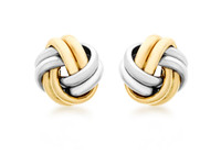 9ct White & Yellow Gold Knot Earrings