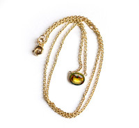 9ct Gold & Faceted Citrine 17" Necklace