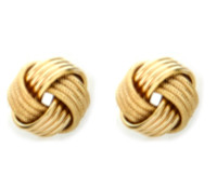 9ct Gold 4 Strand Knot Earrings Textured & Polished