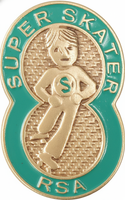 Super Skater Pin Level 3 (#SS03)
Super Skater pins are used to reward skaters who participate in the Super Skater Program created and provided by the RSA.  Skaters who meet the tested requirements for level 3 are awarded the TEAL Super Skater pin.

All program details and forms required to build your Learn to Skate program in your rink can be found at www.rollerskating.com>> SRSTA >> Learn to Skate Program.   Purchase your pins in advance throughout the year!

Pins will be shipped USPS. 