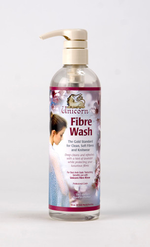 Unicorn Fibre Wash cleans and restores luster and softness to luxury fibers.