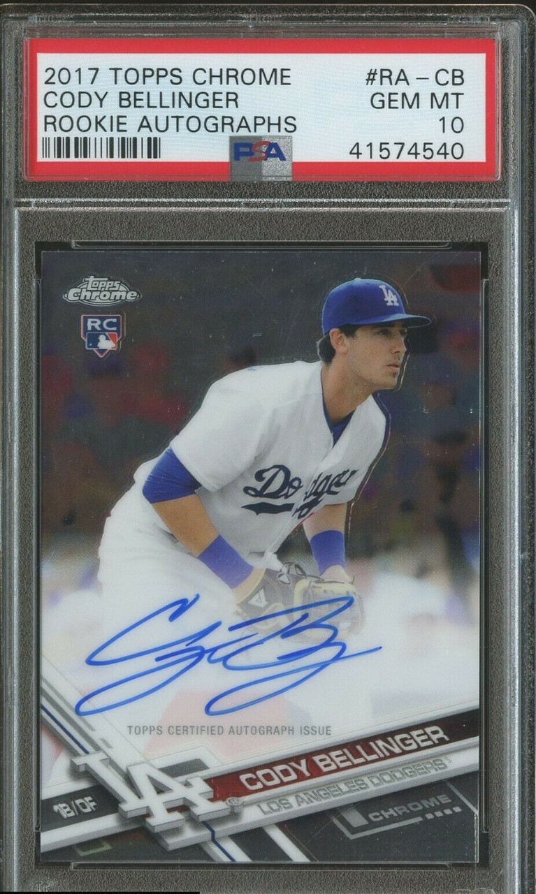 2017 Topps Chrome Cody Bellinger Rookie RC Auto #RA-CB PSA 10 Gem