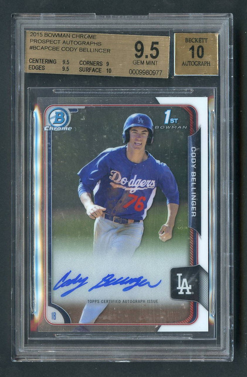 2015 Bowman Chrome Prospect Cody Bellinger Rookie RC Auto BGS 9.5 Gem Mint