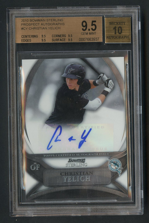 2010 Bowman Sterling Christian Yelich RC Rookie Auto #CY BGS 9.5 Gem Mint
