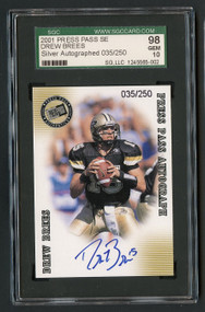 2001 Press Pass SE Drew Brees RC Rookie Auto /250 SGC 10 
Gem Mint
