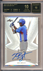 2013 LEAF METAL DRAFT KRIS BRYANT RC ROOKIE AUTO RC BGS 10/10 BLACK LABEL