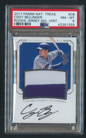 2017 National Treasures Cody Bellinger Rookie RC Auto Patch #CB PSA 8