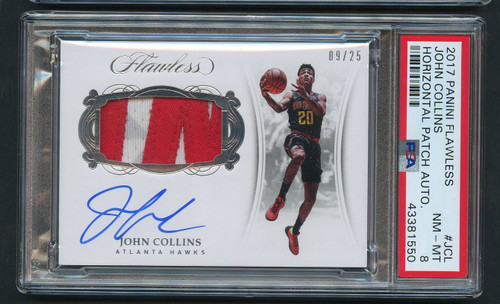 2017 Flawless John Collins RC Rookie Auto Patch /25 PSA 8