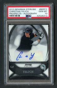 2010 Bowman Sterling Christian Yelich RC Rookie Auto PSA 10 Gem Mint