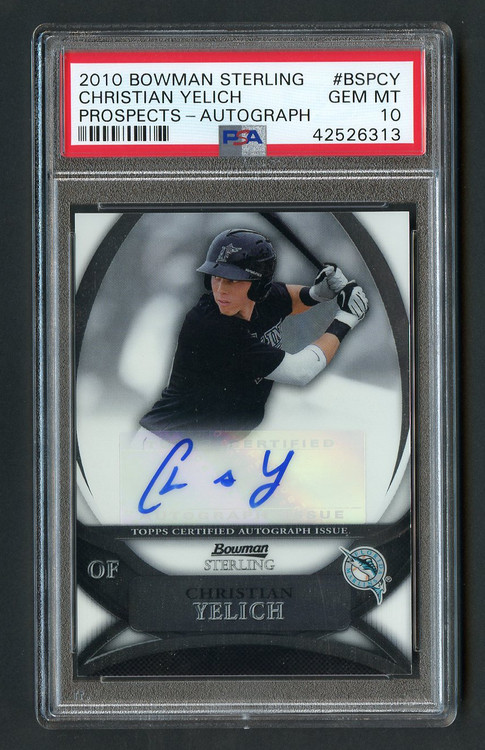2010 Bowman Sterling Christian Yelich RC Rookie Auto PSA 10 Gem Mint