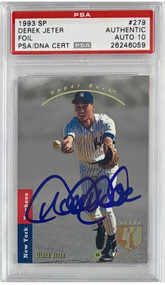 1993 Upper Deck SP Derek Jeter RC Rookie #297 FOIL Auto PSA/DNA 10 Gem Mint 