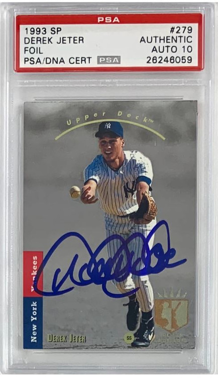 1993 Upper Deck SP Derek Jeter RC Rookie #297 FOIL Auto PSA/DNA 10 Gem Mint 
