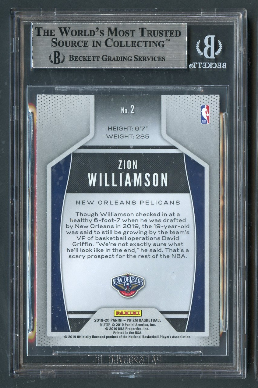 2019 Prizm Instant Impact Zion Williamson Rookie RC BGS 8.5