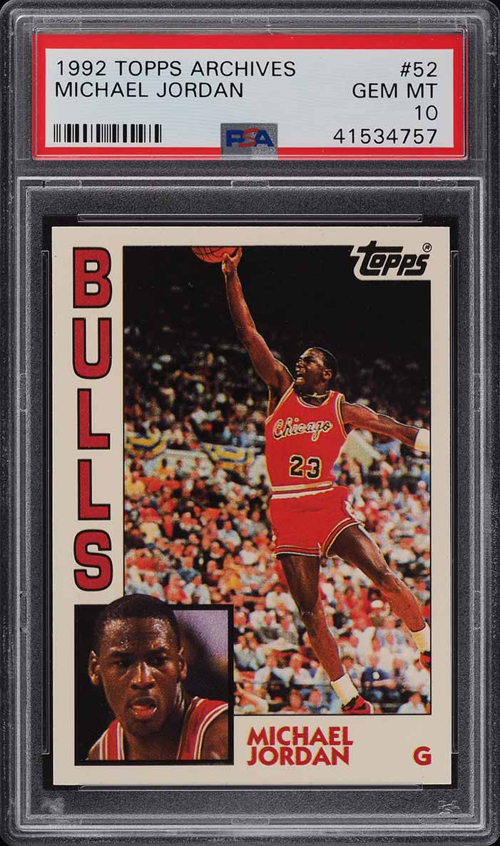 1992 Topps Archive Michael Jordan 52 PSA 10 Gem Mint ('84 Rookie Retro