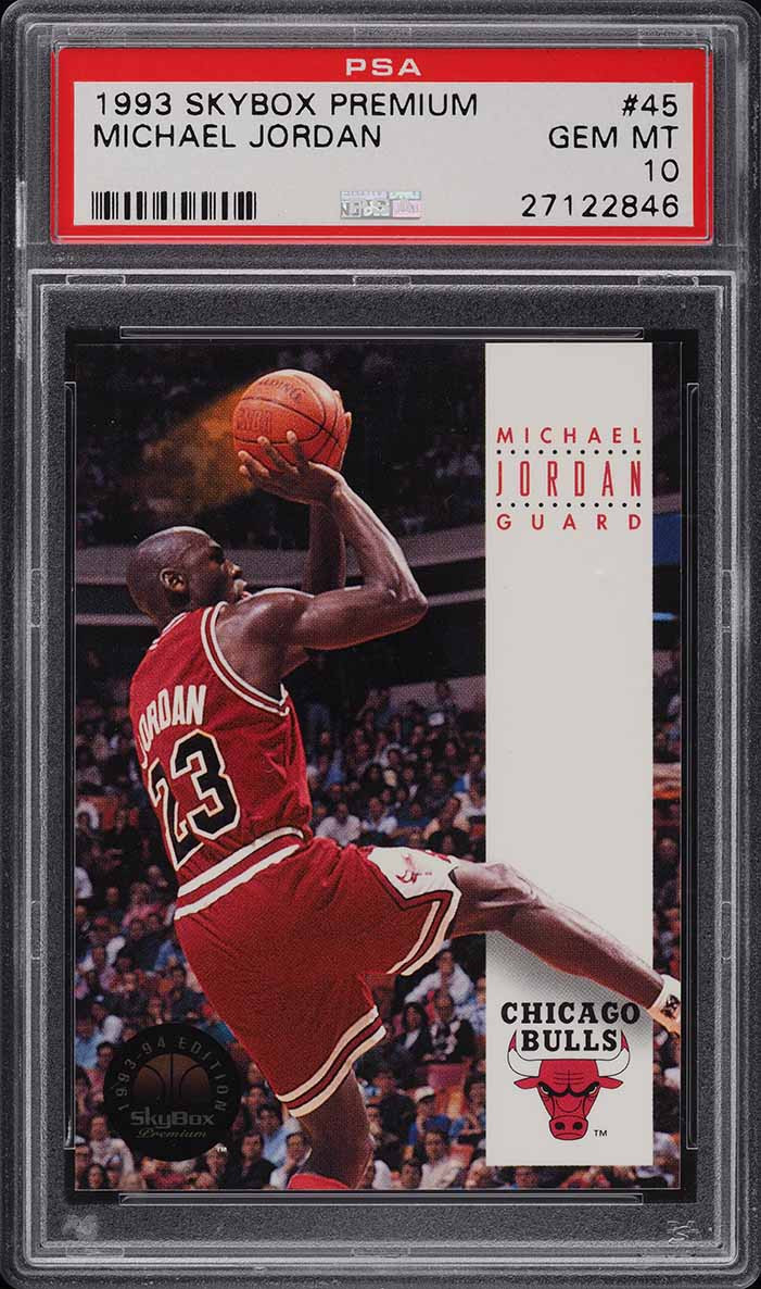1993 Skybox Premium Michael Jordan #45 PSA 10 GEM MINT - Cardboard Picasso