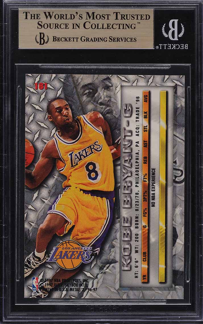 1996 Metal Basketball Kobe Bryant ROOKIE RC #181 BGS 9.5 GEM MINT