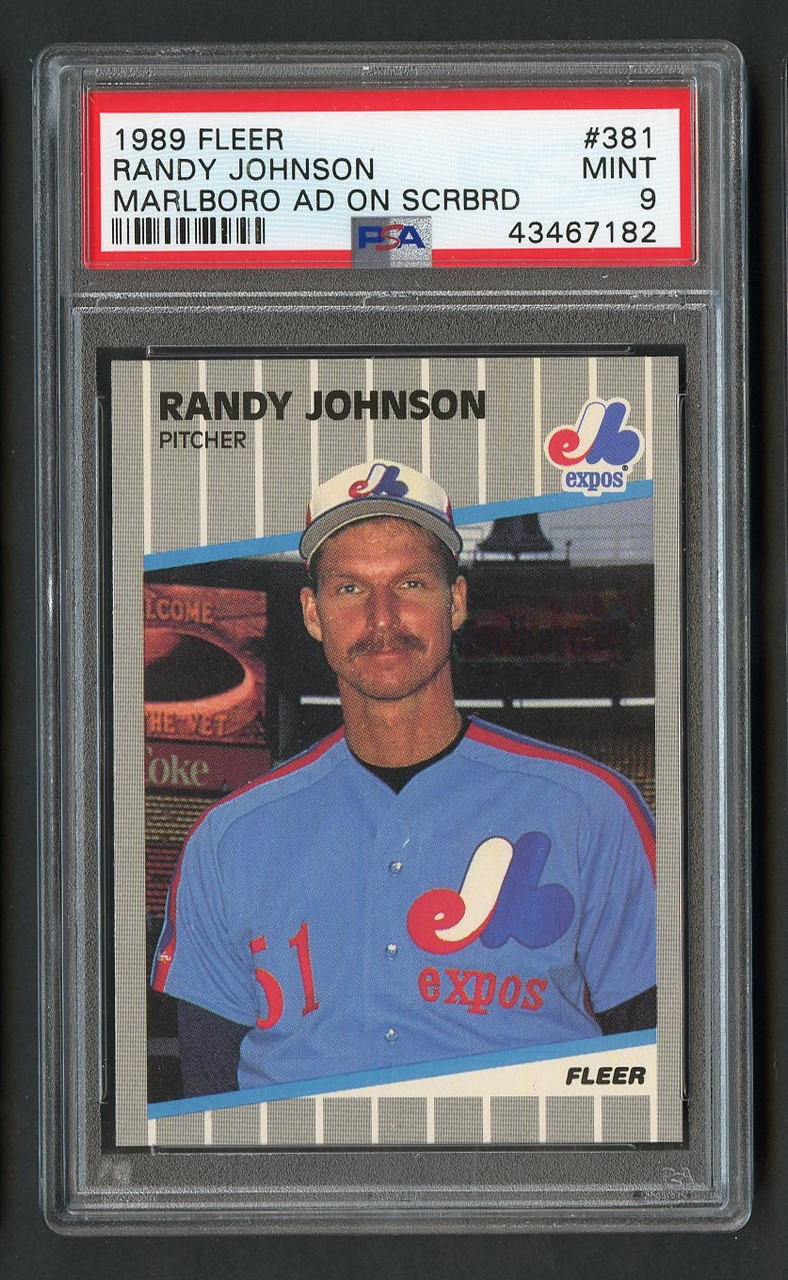 1989 Fleer Randy Johnson Rookie Error Marlboro Ad Visible