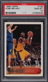 1996 Topps Kobe Bryant ROOKIE RC HOF #138 PSA 10 GEM MINT