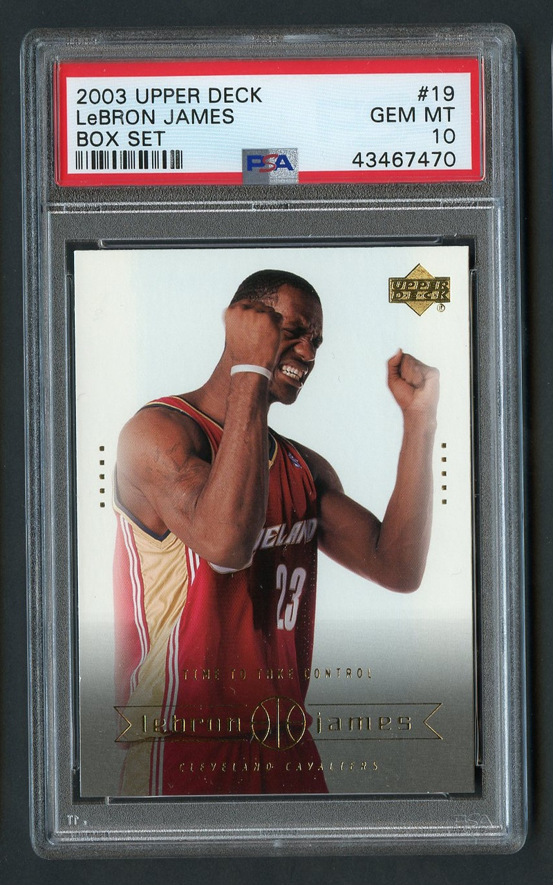 2003 Upper Deck Ultimate Coll. Lebron James RC Auto Patch/19 BGS 9.5 Gem  Mint ('04 Buy Back) - Cardboard Picasso
