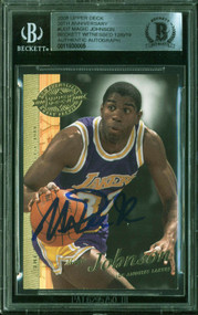 2000 UD 20th Anniversary Magic Johnson Auto Beckett Witnessed-100% Authentic