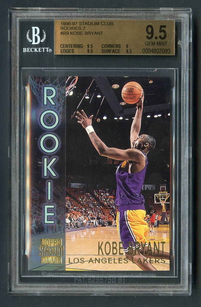 1996 Stadium Club Rookie 2 Kobe Bryant RC R9 BGS 9.5 Gem