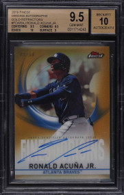 2019 FINEST ORIGINS GOLD REF. RONALD ACUNA JR. AU /50 BGS GEM MINT 9.5 AU 10