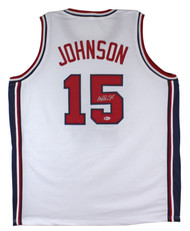 Magic Johnson USA "Dream Team" Authentic Signed/Auto White Jersey BAS Witnessed