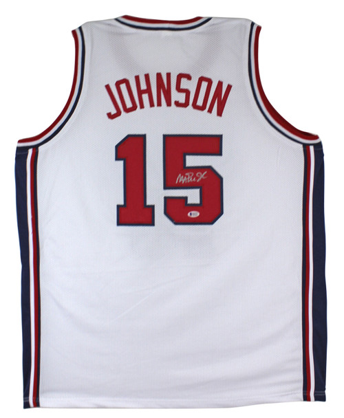 Magic Johnson USA "Dream Team" Authentic Signed/Auto White Jersey BAS Witnessed