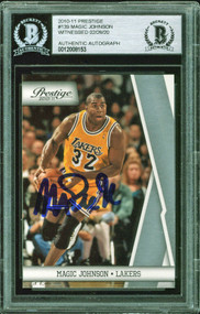 2010 Prestige Magic Johnson Auto HOF #139 BAS Authentic-Witnessed