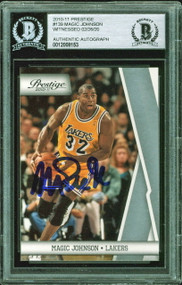 2010 Prestige Magic Johnson Auto HOF #139 BAS Authentic-Witnessed