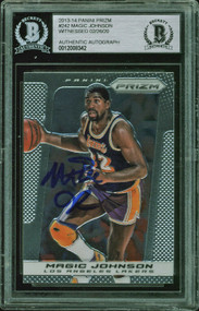 2013 Panini Prizm Magic Johnson Auto HOF #242 BAS Authentic-Witnessed