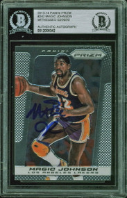 2013 Panini Prizm Magic Johnson Auto HOF #242 BAS Authentic-Witnessed