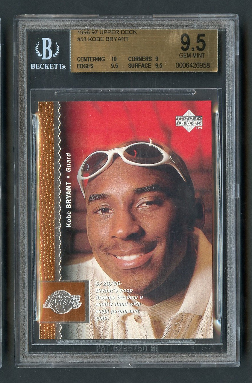 1996 Upper Deck Kobe Bryant Rookie RC #58 HOF BGS 9.5 Gem Mint