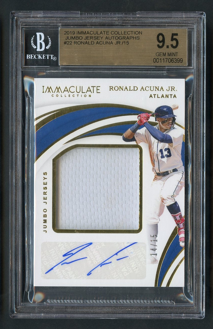 2018 Immaculate Coll. Ronald Acuna Rookie Patch Auto RPA #22 BGS 9.5 Gem  Mint (9 AU) - Cardboard Picasso