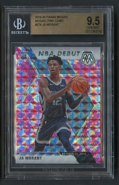 2019 Mosaic Pink Camo Ja Morant Rookie RC #274 BGS 9.5 Gem Mint Refractor 