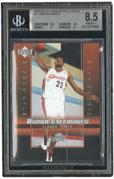 2003 UD EXCLUSIVES LEBRON JAMES Rookie RC #1 BGS 8.5-SUPER HIGH-END