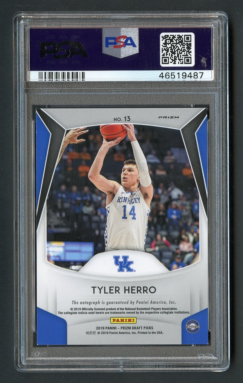 2019 Prizm DP Silver Tyler Herro Rookie RC Auto #13 PSA 9 Mint 