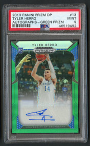 2019 Prizm DP Green Tyler Herro Rookie RC Auto #13 PSA 9 Mint