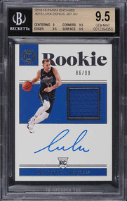 2018 PANINI ENCASED LUKA DONCIC ROOKIE RC PATCH AUTO /99 #215 BGS 9.5 GEM MINT
