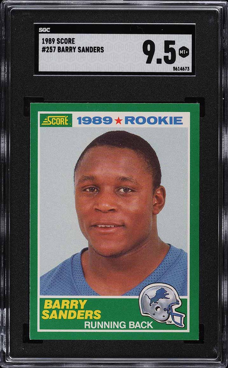 1989 SCORE FOOTBALL BARRY SANDERS ROOKIE RC #257 SGC 9.5 MINT+