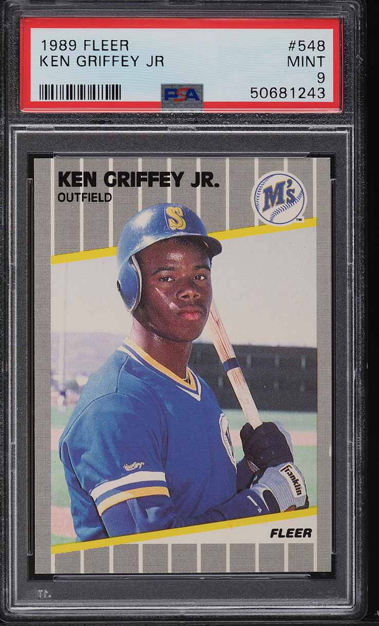 1989 FLEER KEN GRIFFEY JR. ROOKIE RC #548 PSA 9 Mint - Cardboard