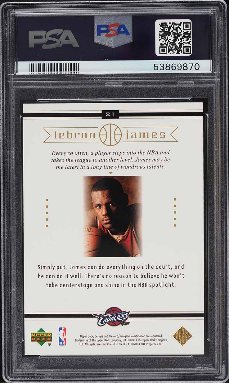 2003 UPPER DECK BOX SET LEBRON JAMES ROOKIE RC #21 PSA 9 MINT