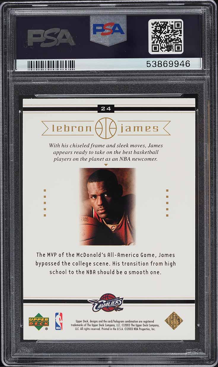 2003 UD Collectibles Freshman Season LeBron James Rookie PSA