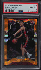 2019 PANINI PRIZM ORANGE ICE TYLER HERRO ROOKIE RC #259 PSA 10 GEM MINT