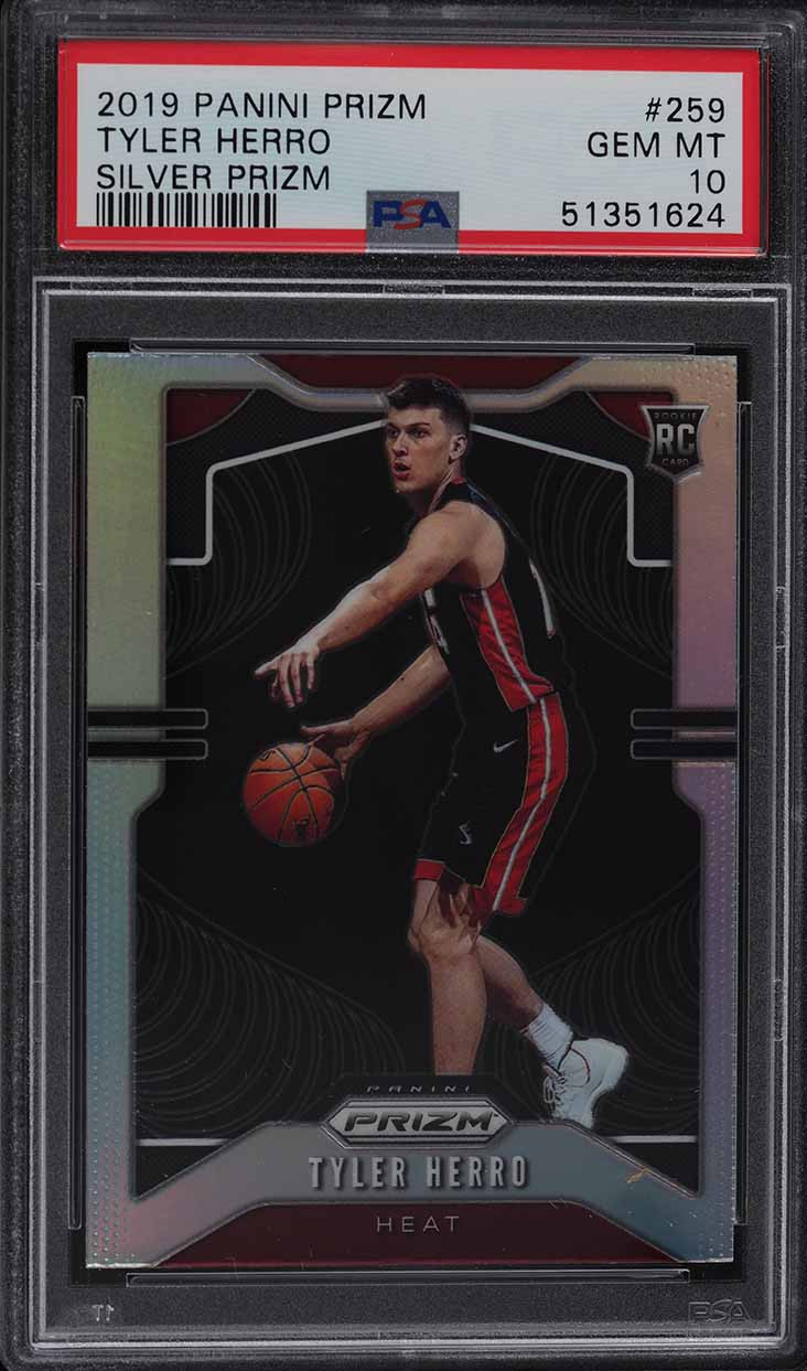 2019 PANINI PRIZM SILVER TYLER HERRO ROOKIE RC #259 PSA 10