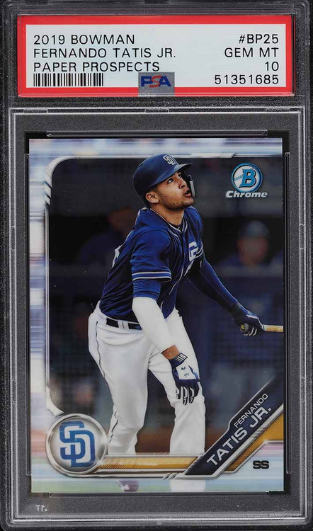 2019 BOWMAN CHROME PAPER PROSPECTS FERNANDO TATIS JR. ROOKIE RC #BP25 PSA 10 GEM MINT